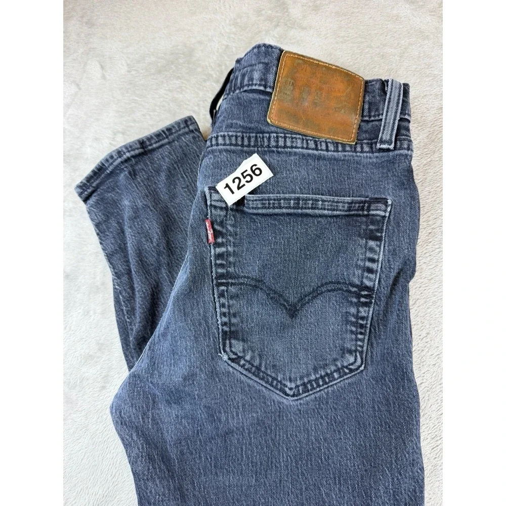 Levis Premium 513 Jeans Mens 31x30 Blue Slim Fit Straight Stretch Dark Wash BigE